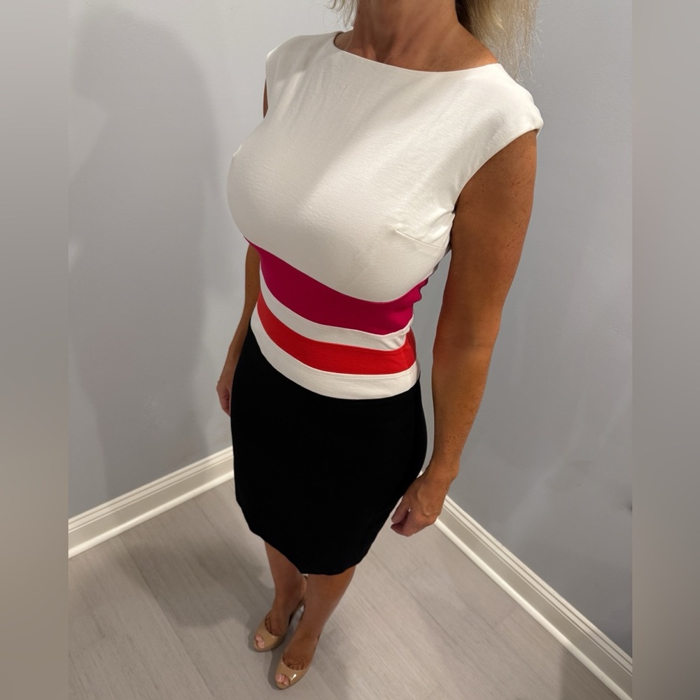Elegant Lauren by Ralph Lauren Colorblock Dress Size 6 EUC